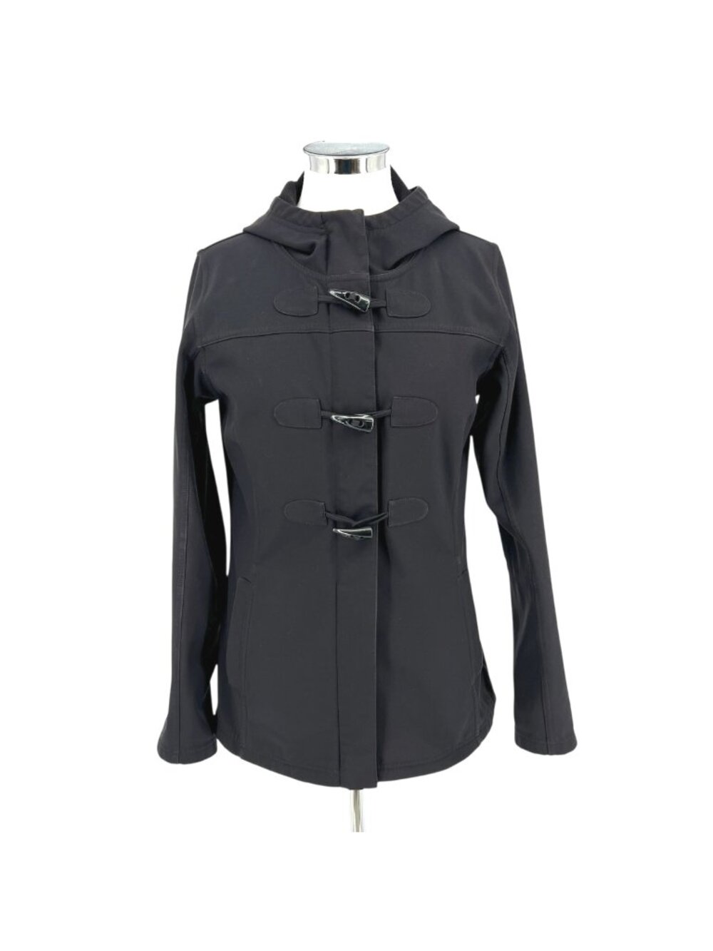 Lucy Hooded Toggle Jacket Fleece Lined Black Size Medium Gorpcore Techwear